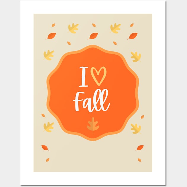 I love Fall Beautiful Design Wall Art by Ken Adams Store